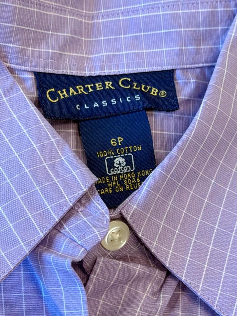 Charter Club Lavender Plaid Button-Front Shirt - Picture 2 of 4